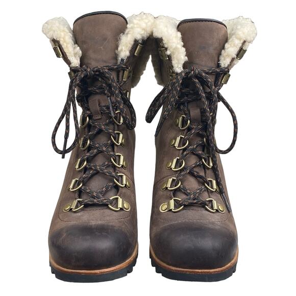 Sorel Women’s Conquest Brown Leather Waterproof Wedge Boot Size US 7.5 - Picture 7 of 10